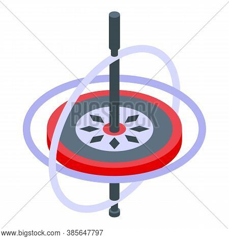 Aerospace Gyroscope Icon. Isometric Of Aerospace Gyroscope Vector Icon For Web Design Isolated On Wh