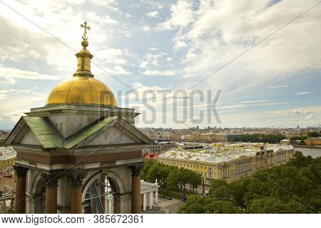 Saint-petersburg, Russia. 3 June  2016. Panorama Of Saint Petersburg With St.isaac Cathedral.