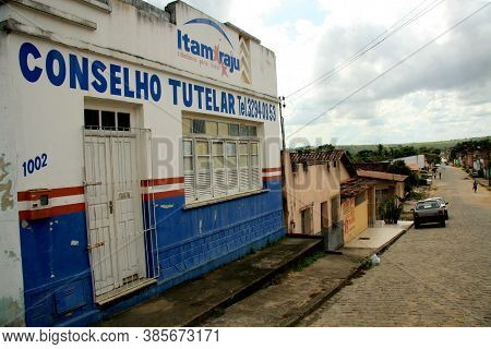 Itamaraju, Bahia / Brazil - January 22, 2009: Facade Of The Tutelar Council Headquarters In The City