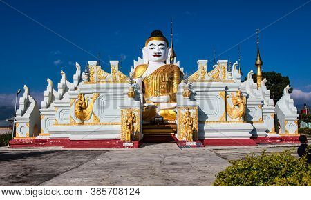 Padogas Of Buddhist Monastery, Inle Lake, Shan State Of Myanmar Former Burma In Asia