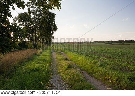 City Smiltene, Latvia.old Brick Stonehenge And Park.