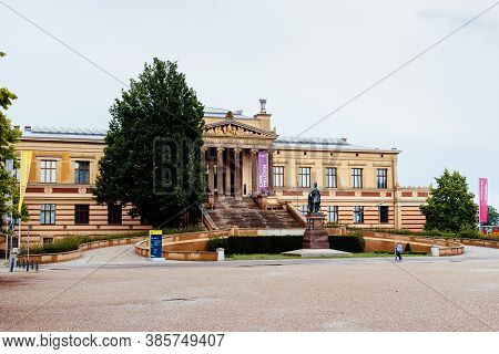 Schwerin, Germany - August 2, 2019: Staatliches Museum Of Schwerin, State Museum Schwerin, A Cloudy 