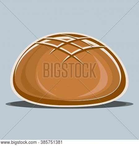 Brown Crusty Artisan Sourdough Bread Symbol Vector Illustration