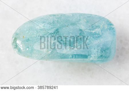 Closeup Of Sample Of Natural Mineral From Geological Collection - Rolled Aquamarine (blue Beryl) Roc