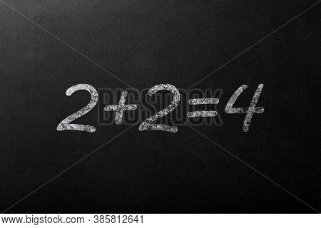 The Inscription 224 In White Chalk On A Dark Blackboard.