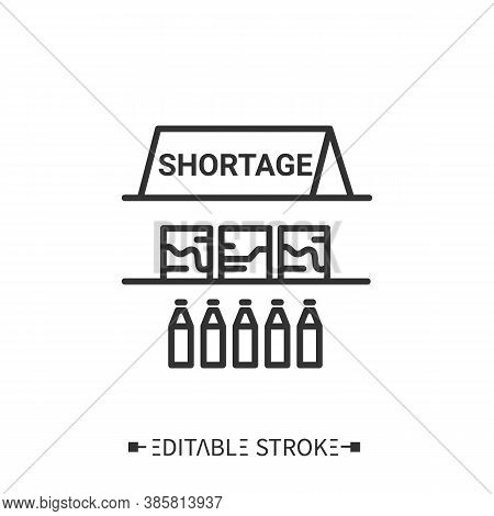 Shortage Line Icon. Limited Item. Merchandise Lack. Empty Store. Transportation, Storage And Logisti