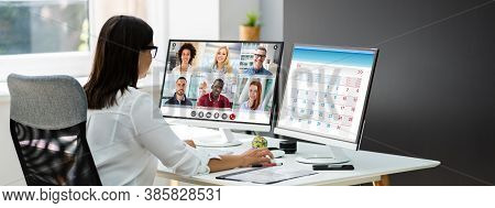 Online Video Interview. Business Conferencing Webinar Banner