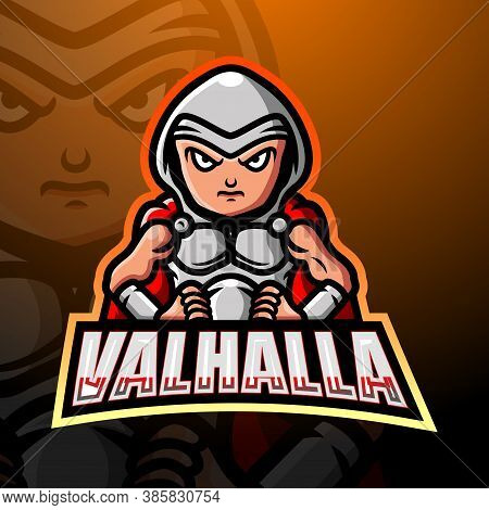 Vector Illustration Of Valhalla Mascot Esport Logo Design
