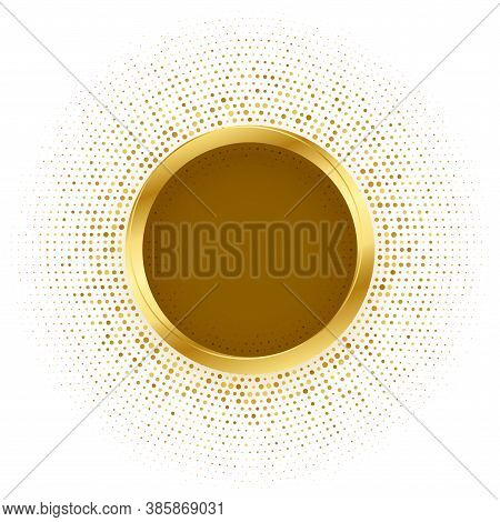 Stylish Golden Halftone Glitter Frame With Text Space