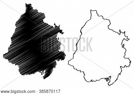 Bucaramanga City (republic Of Colombia, Department Of Santander) Map Vector Illustration, Scribble S