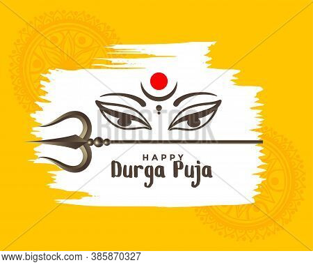 Happy Durga Pooja Festival Wishes Card Design