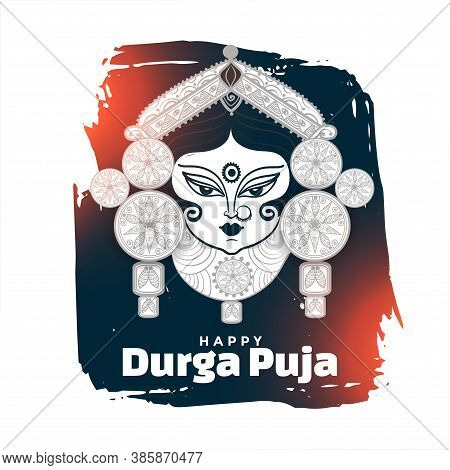 Happy Durga Pooja Or Navratri Festival Card Design