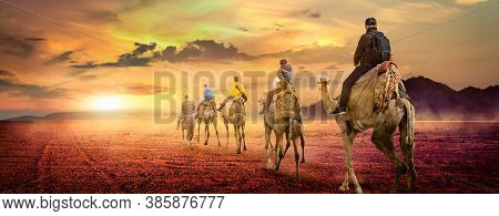 View On Desert With Mountains At Surise, Egypt