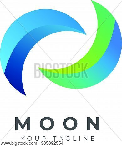 Abstract Moon Logo Circular Spinning Template Design