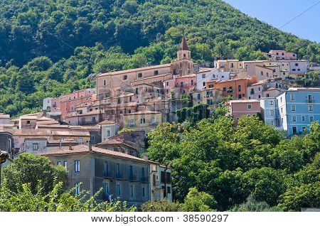 Panoramiczny widok Maratea. Basilicata. Włochy.