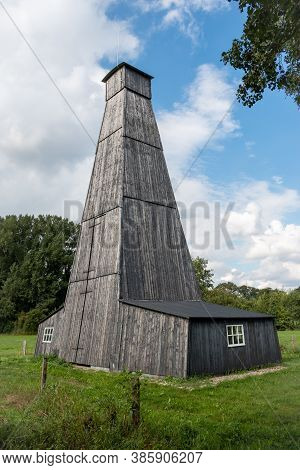 Salt Tower Containing Pipes And Valves, Near Boekelo, Region Of Twente In Use For The Extraction Of 