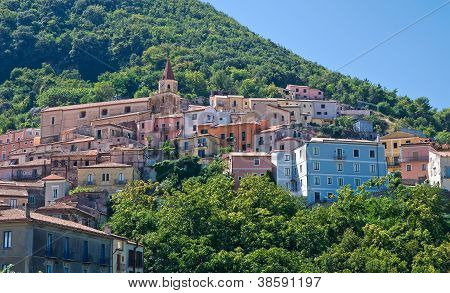Panoramiczny widok Maratea. Basilicata. Włochy.
