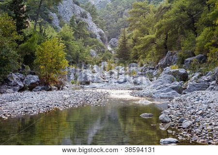 Paesaggio naturale bellezza della gola Göynük Canyon Park a Antalya Turchia