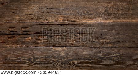 Old Wood Texture Empty Dark Background, Top View