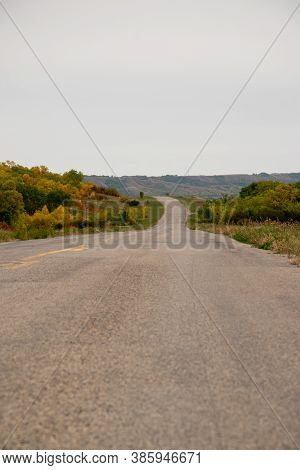 Fall Colours Along The Roadway In Qu'appelle Valley, Saskatchewan, Canada.