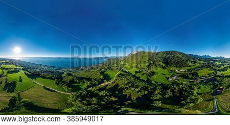 Alpine 360-degree Panoramic View From Drone