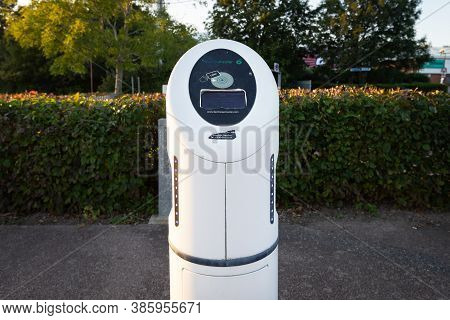 Canterbury, Kent, England - September 17 2020: Electric Charge Point At Wincheap Park And Ride Carpa