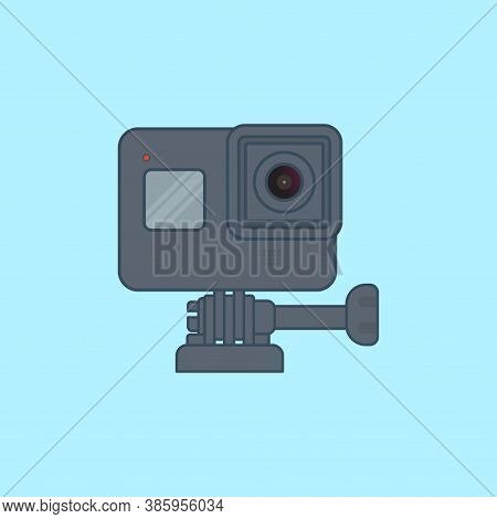 Action Camera Vector Icon Illustration. Flat Design