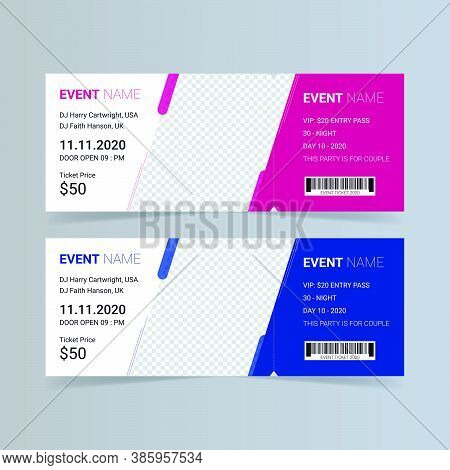 Concert, Party, Or Festival Ticket Design Template.dj Event Party Ticket Card Design Template