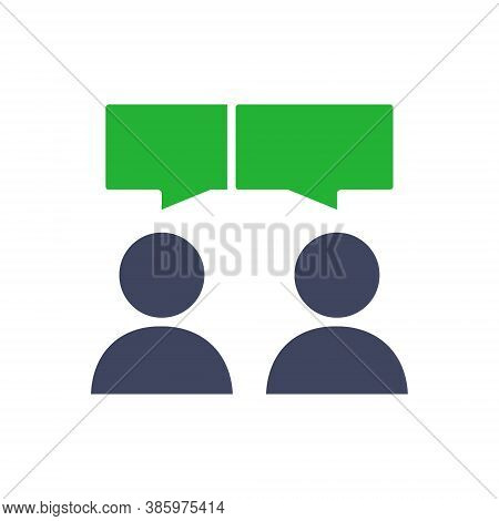 Two Persons With Speech Bubbles Colored Icon. Conversation, Diskussion, Feedback, Review Symbol