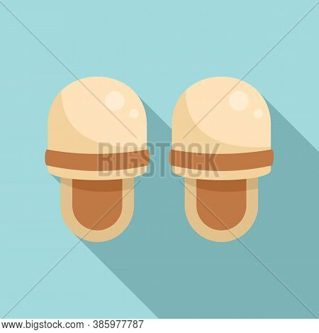 Sauna Soft Slippers Icon. Flat Illustration Of Sauna Soft Slippers Vector Icon For Web Design