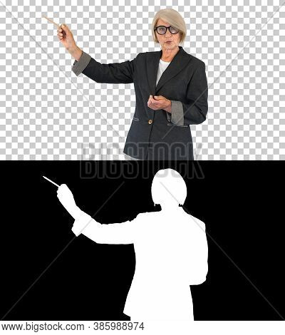 Senior Teacher Explaining And Pointing At Something, Alpha Chann