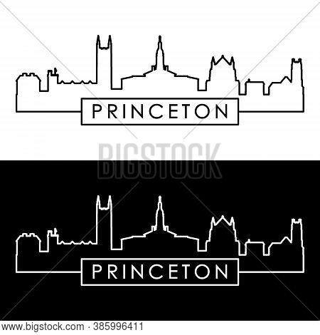 Princeton Skyline. Linear Style. Editable Vector File.