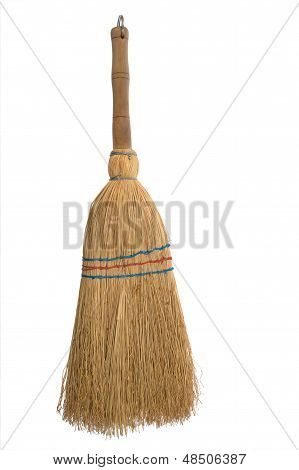 Broom Isolated Aganist White Background