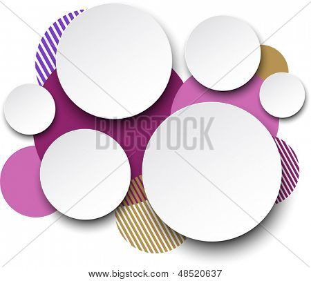 Vektor illustration av vitt papper runt pratbubblor över coloful bakgrund. Eps10. 