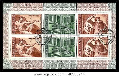 SSSR - cca 1975: Známka vytištěna v SSSR obrázek ukazuje A Michelangelo, cca 1975.
