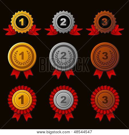 Achievement icons set