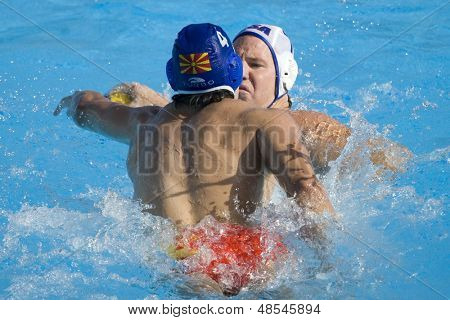 22 Jul 2009; Rome Italië; Dimitar Dimovski spelen in de blauwe hoed en Ronald Beaubien VS team playe