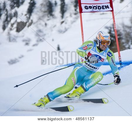 วินเทอร์การ์เดนา อิตาลี 18 2552 ธันวาคม Ales Gorza (SLO) แข่งขันใน Audi FIS อัลไพน์สกีโลก