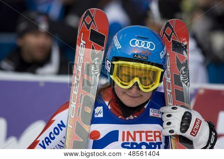 SOELDEN AUSTRIA 25 OCT, FIN Tanja POUTIAINEN w torze slalom gigant kobiet przez Retten