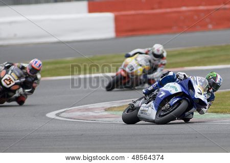 27 Září 2009; Silverstone Anglie: Rider číslo 7 James Ellison (GBR) jezdecké Airwaves Yamaha du