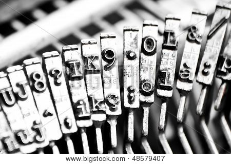 Type Bars Of Typewriter With Some Type Bars Unfocused