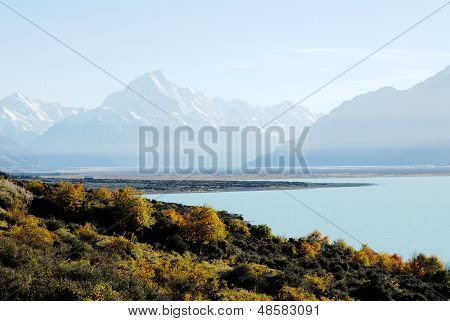 Mount Cook In Autumn,new Zealand