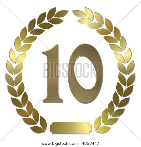 Golden laurbærkrans 10 år