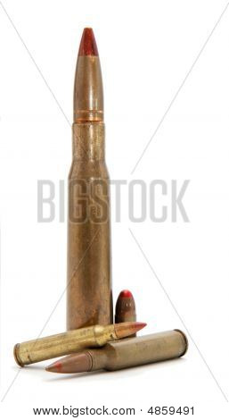 Bunke af Tracer patroner af forskellige Calibers isoleret
