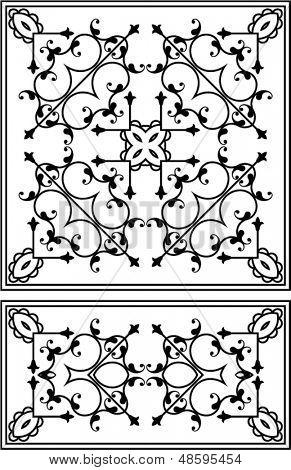 Disegno griglia in ferro battuto