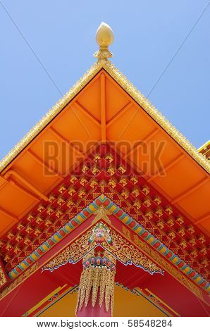 Column Under The Roof In Tibetan Thrangu Monastery , Canada