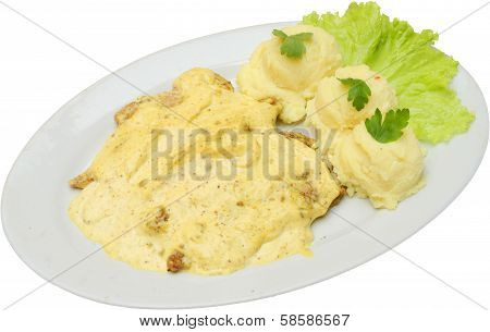 Chicken fillets with potato puree