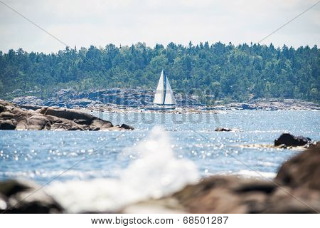 Sailboat In Swedish Archipelago