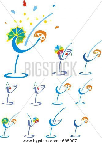Glas farvet cocktail