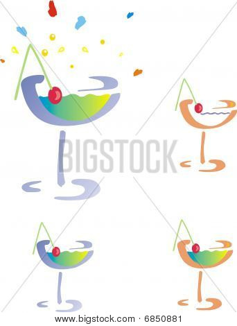 Glas farvet cocktail